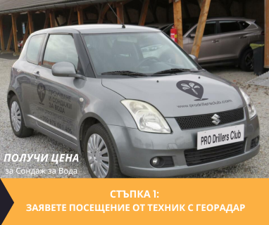 Геофизично проучване на вода с георадари преди изграждане на сондаж за вода в имот за Разград .